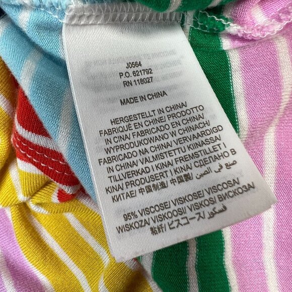 Boden Eleanor Rainbow Striped Midi Dress Sleeveless Boatneck Colorful Jersey 8 L - Picture 11 of 14